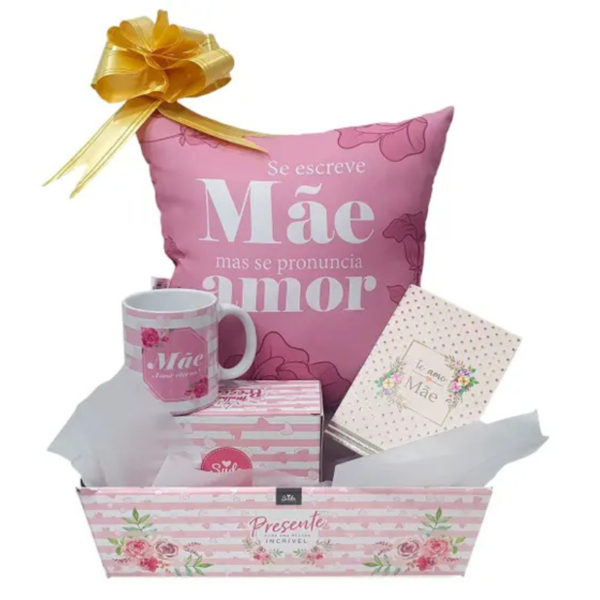 Presente para mãe Dia Das Mães - Kit Almofada Caneca Cartão - Sude