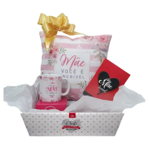 Kit De Presente para mãe Dia Das Mães Almofada Caneca Cartão - Sude